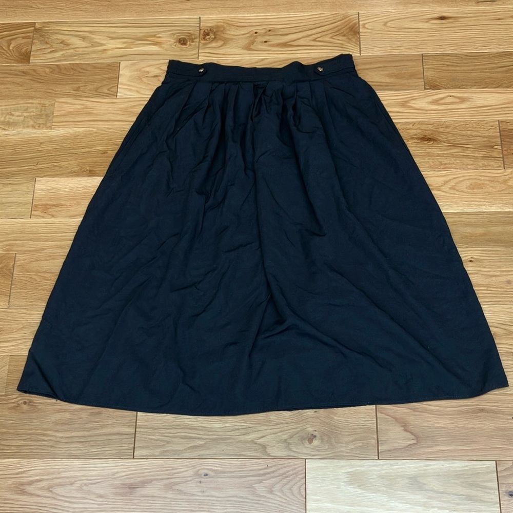 Vintage  Black A-Line Women's Skirt sz 18 elastic back waist
